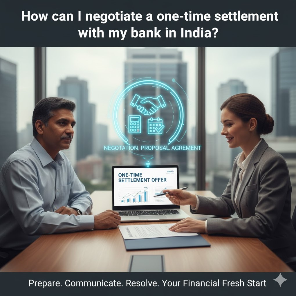 How can I negotiate a one-time settlement with my bank in India?