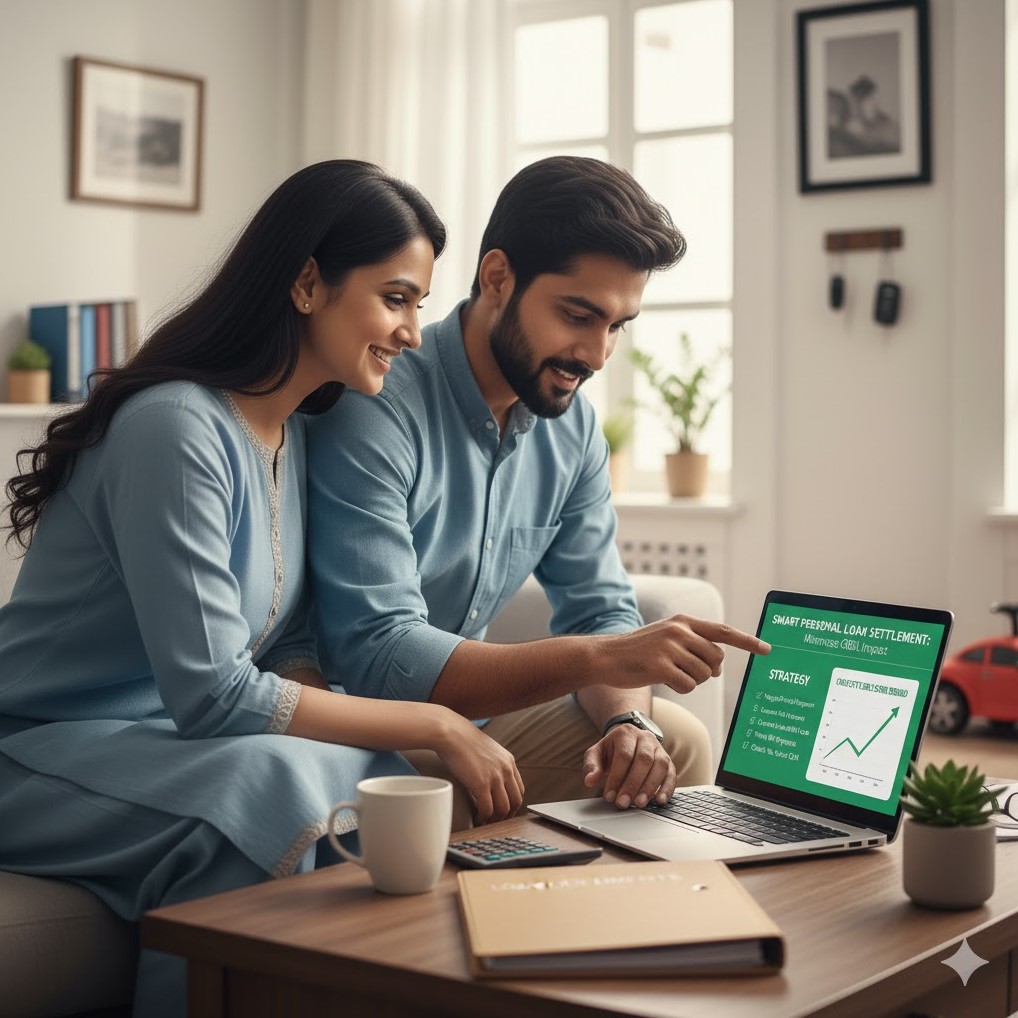 How can I settle my personal loan without damaging my credit score too much in India?