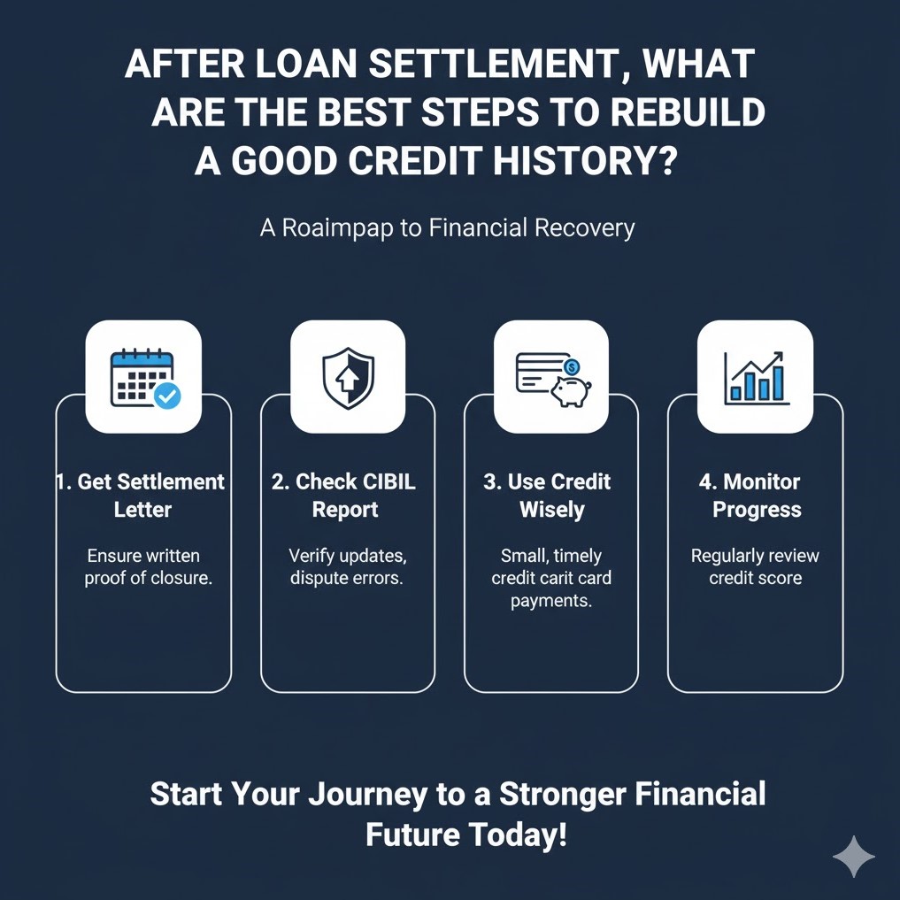 After loan settlement, what are the best steps to rebuild a good credit history?