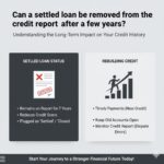 Can a settled loan be removed from the credit report after a few years?
