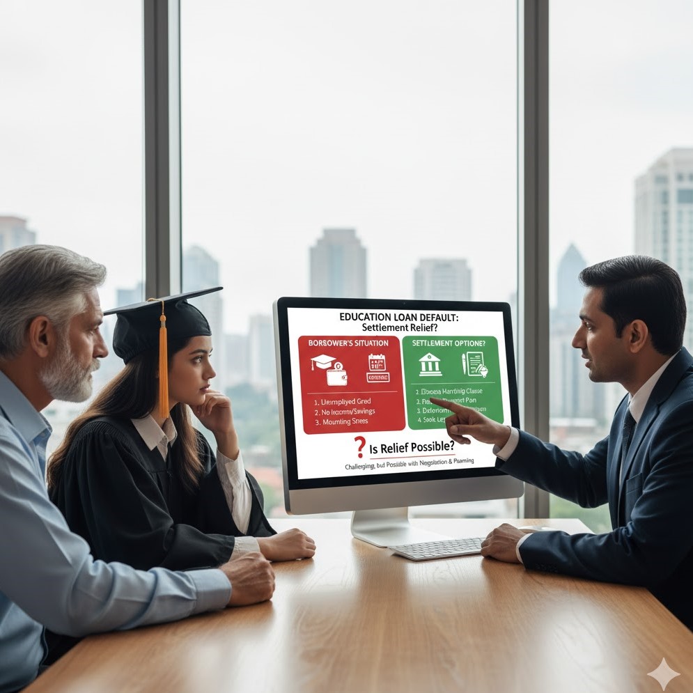 Can students who default on education loans get relief through settlement