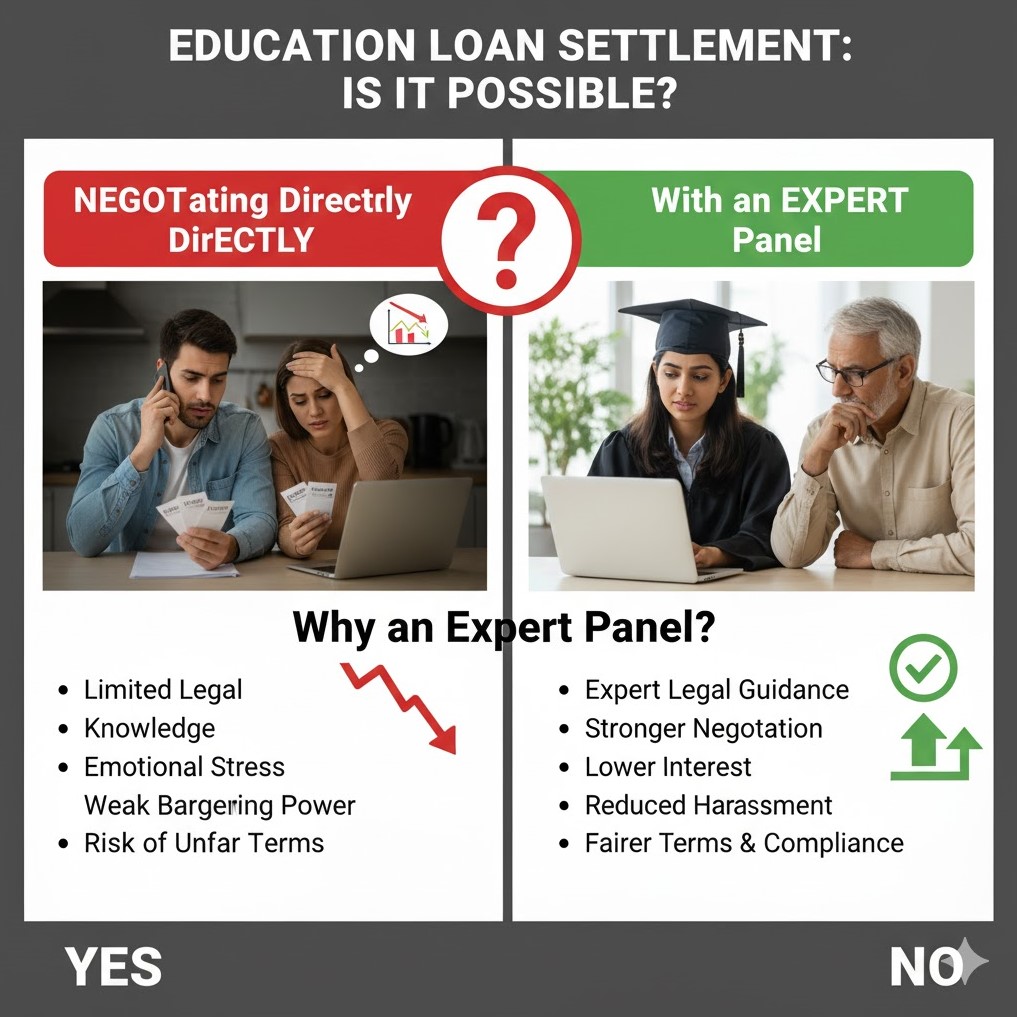 Why do people prefer an expert panel for loan settlement instead of negotiating directly with banks?