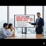 What are the legal steps to take if a bank recovery officer crosses ethical limits during collection?