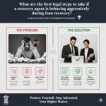 What are the best legal steps to take if a recovery agent is behaving aggressively during loan recovery?
