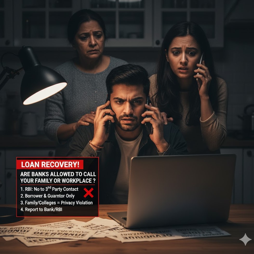 What can someone do if a bank calls their family or workplace about unpaid loans?